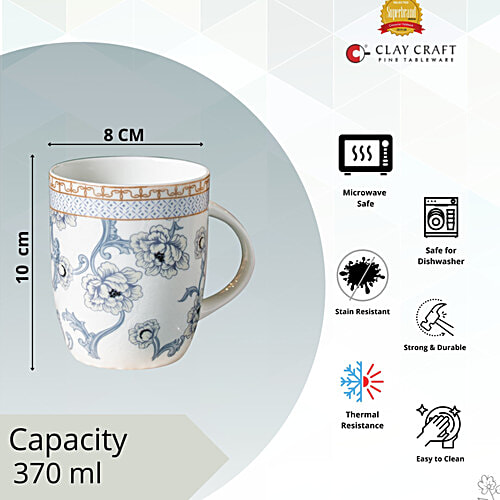 Clay Craft Orchid Coffee/Milk Mug - 355, 370 ml