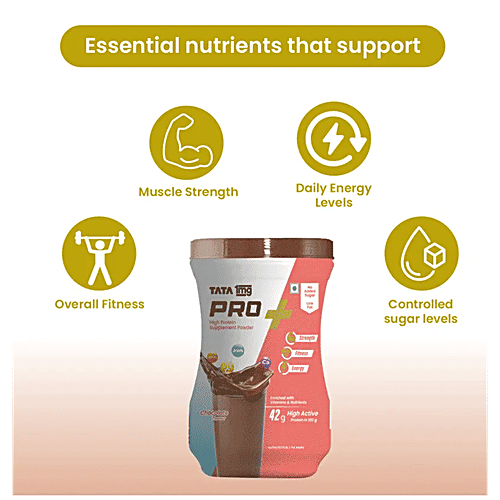 Tata 1mg Protein Pro+ - Chocolate, 400 g  High Protein Supplement Powder