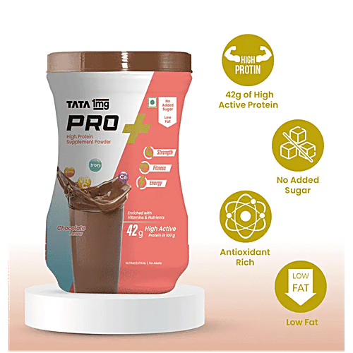 Tata 1mg Protein Pro+ - Chocolate, 400 g  High Protein Supplement Powder