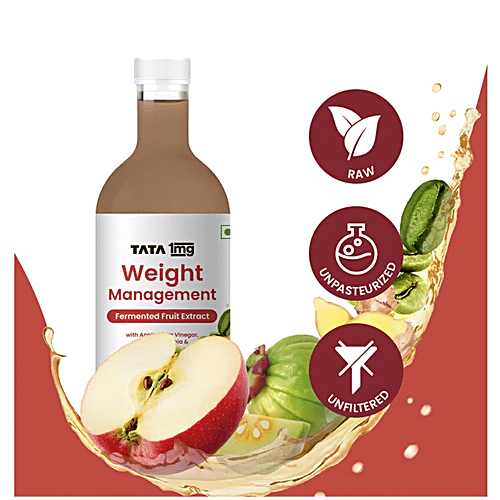 Tata 1mg Weight Management Juice With Green Coffee, Garcinia, Ginger, & Apple Cider Vinegar, 500 ml  Fermented Fruit Extract