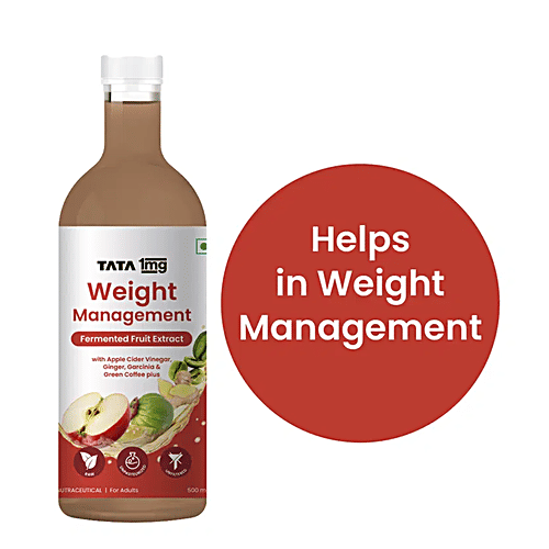 Tata 1mg Weight Management Juice With Green Coffee, Garcinia, Ginger, & Apple Cider Vinegar, 500 ml  Fermented Fruit Extract