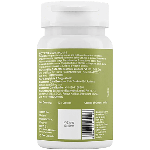 Tata 1mg Flaxseed Oil 1000 mg Veg Omega 3 Capsule For Heart Health, 60 pcs  