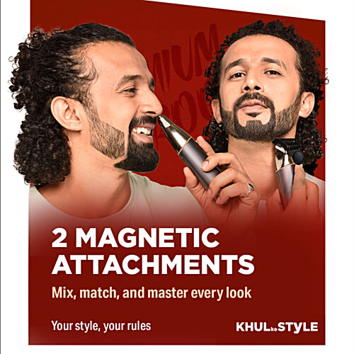 Bombay Shaving Company Premium Multigroomer, 1 pc Beard, Body, Nose & Ears Attachments, Multi Length Setting Combs, IPX6 Waterproof