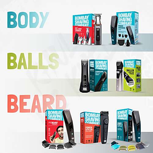 Bombay Shaving Company Premium Multigroomer, 1 pc Beard, Body, Nose & Ears Attachments, Multi Length Setting Combs, IPX6 Waterproof