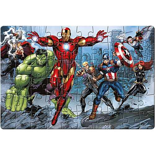 Frank Marvel Avengers Jigsaw Puzzle 60 Pieces For Kids Above 5+ Years - 90157, 1 pc Box Fun & Challenging Brain Booster Games, Educational Puzzle For Focus & Memory