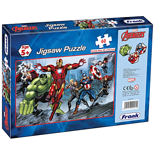 Frank Marvel Avengers Jigsaw Puzzle 60 Pieces For Kids Above 5+ Years - 90157, 1 pc Box Fun & Challenging Brain Booster Games, Educational Puzzle For Focus & Memory