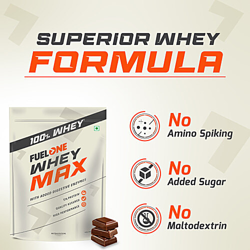 Fuel One Whey Protein Max Powder - Chocolate Flavour, 1 kg  