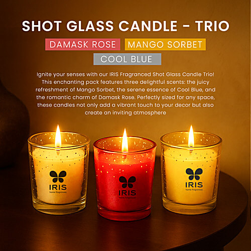 Iris Fragranced Shot Glass Candle - Trio, 120 g (3 x 40 g each) 