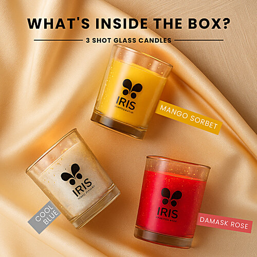 Iris Fragranced Shot Glass Candle - Trio, 120 g (3 x 40 g each) 