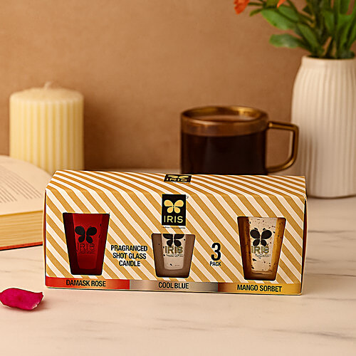 Iris Fragranced Shot Glass Candle - Trio, 120 g (3 x 40 g each) 