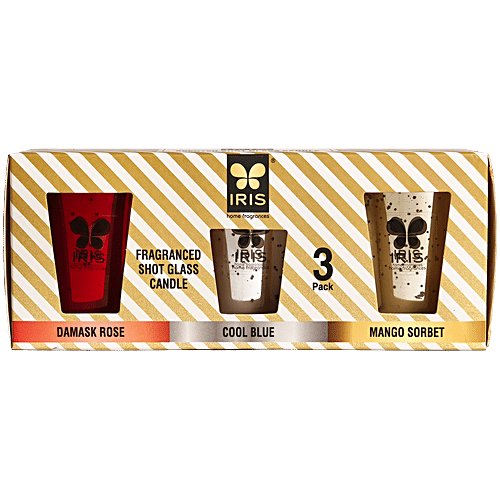 Iris Fragranced Shot Glass Candle - Trio, 120 g (3 x 40 g each) 