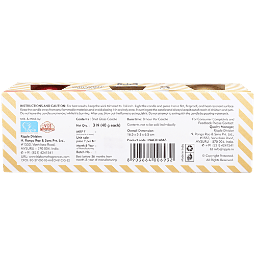 Iris Fragranced Shot Glass Candle - Trio, 120 g (3 x 40 g each) 