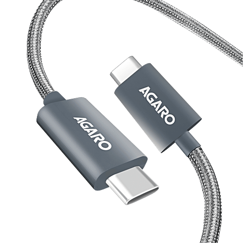 Agaro Type C To Type C 3A 60 W Fast Charging Cable - 1.2 m, Data Sync, Black, 1 pc