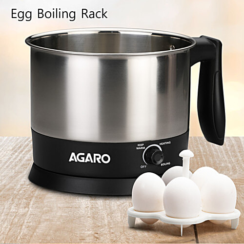 Agaro Esteem 600W Multi Kettle - With 3 Heating Modes & Rapid Boil Technology, Silver, 1.2 L