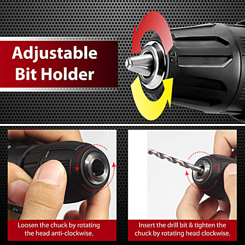 Agaro ED2103 650W Corded Electric Drill Machine - 3300RPM, Home DIY & Professional Use, Red/Black, 1 pc