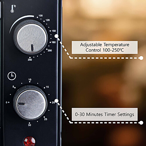 Agaro Marvel 800 W Oven Toaster Griller - Cake Baking, Grilling, Toasting, OTG, Black, 9 L