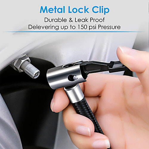 Agaro Primo 120 W Digital Tyre Inflator - With Emergency Light, 12V Car Plug, Upto 150 PSI, Compact & Portable, 1 pc