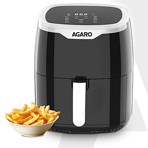 Agaro Galaxy Digital 1400W Air Fryer For Home - Electric, Convection Oven, 7 Preset Programs & Reheat, 360 Degrees Air Circulation, Digital Touch Display, Bake, Roast, Toast, Black, 4.5 L  
