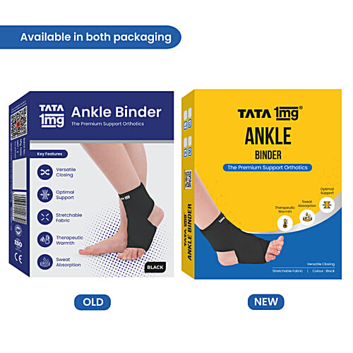 Tata 1mg Ankle Binder, Ankle Support For Pain Relief, Injuries & Inflammation, Ankle Protection Guard Post Cast Care & Post Operation Large, 1 pc  