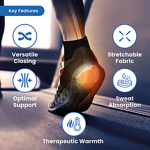 Tata 1mg Ankle Binder, Ankle Support For Pain Relief, Injuries & Inflammation, Ankle Protection Guard Post Cast Care & Post Operation Large, 1 pc  