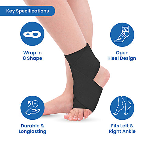 Tata 1mg Ankle Binder, Ankle Support For Pain Relief, Injuries & Inflammation, Ankle Protection Guard Post Cast Care & Post Operation Large, 1 pc  