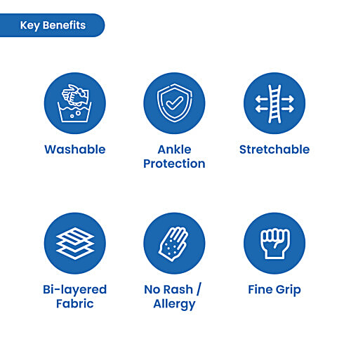 Tata 1mg Ankle Binder, Ankle Support For Pain Relief, Injuries & Inflammation, Ankle Protection Guard Post Cast Care & Post Operation Large, 1 pc  