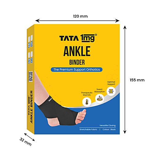 Tata 1mg Ankle Binder, Ankle Support For Pain Relief, Injuries & Inflammation, Ankle Protection Guard Post Cast Care & Post Operation Large, 1 pc  