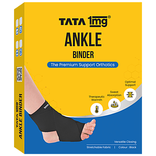 Tata 1mg Ankle Binder, Ankle Support For Pain Relief, Injuries & Inflammation, Ankle Protection Guard Post Cast Care & Post Operation Large, 1 pc  