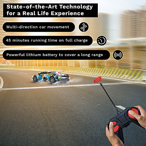 Frendo Remote Control Car - High Speed Racing 1:24 Rechargeable With Headlight, C Type Charging, Multicolour, 1 pc  Stimulating Young Spirits
 Available in more colours
