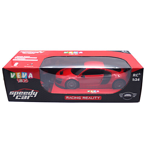 Frendo Remote Control Car - High Speed Racing 1:24 Rechargeable With Headlight, C Type Charging, Red, 1 pc Lights Race Day
Rechargeable Plug, Charge, Ready to Go