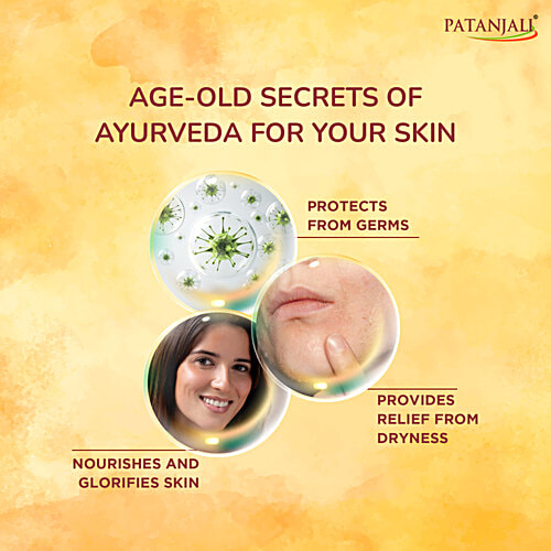 Patanjali Haldi Chandan Kanti Body Cleanser Turmeric Sandalwood Soap Pack, 180 g (Pack of 4) 