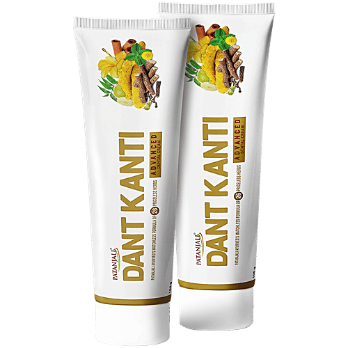 Patanjali Dant Kanti Advanced Dental Cream  with Herbal Formula for Strong Teeth, 100 g (Pack of 2) 
