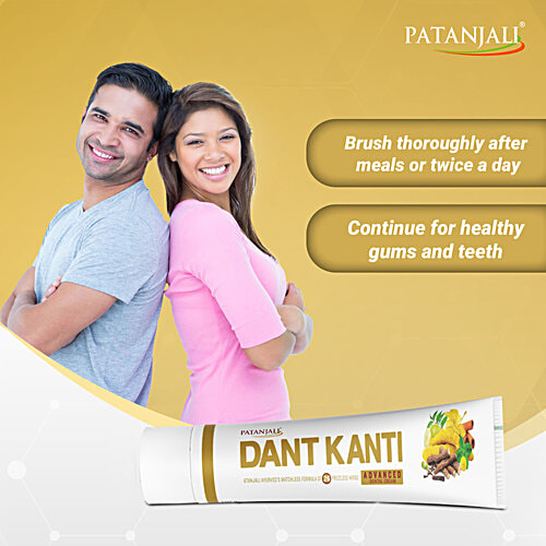 Patanjali Dant Kanti Advanced Dental Cream  with Herbal Formula for Strong Teeth, 100 g (Pack of 2) 