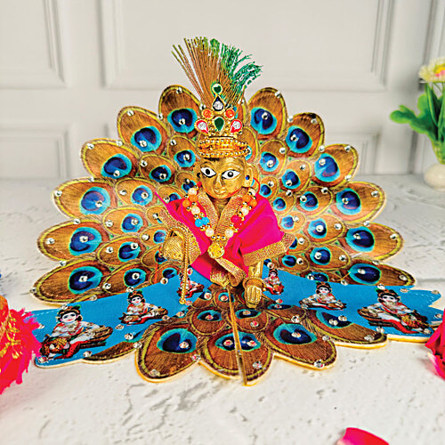 Mangal Bhavan Laddu Gopal Brass Idol Janmashtami - 5 x 3.5 x 5.5 cm, 1 pc  