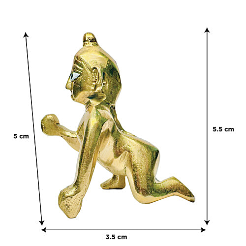 Mangal Bhavan Laddu Gopal Brass Idol Janmashtami - 5 x 3.5 x 5.5 cm, 1 pc  
