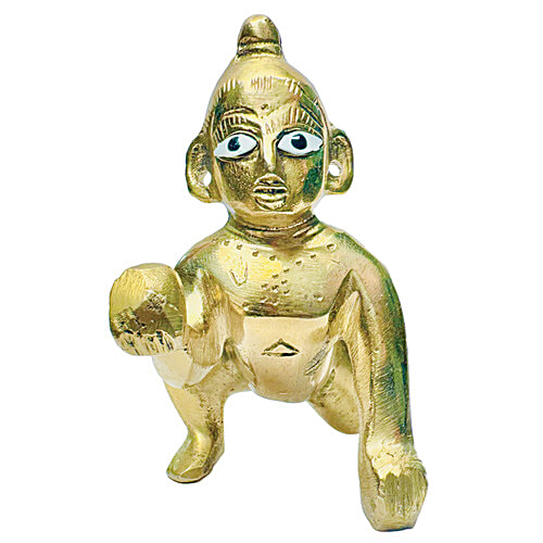 Mangal Bhavan Laddu Gopal Brass Idol Janmashtami - 5 x 3.5 x 5.5 cm, 1 pc  