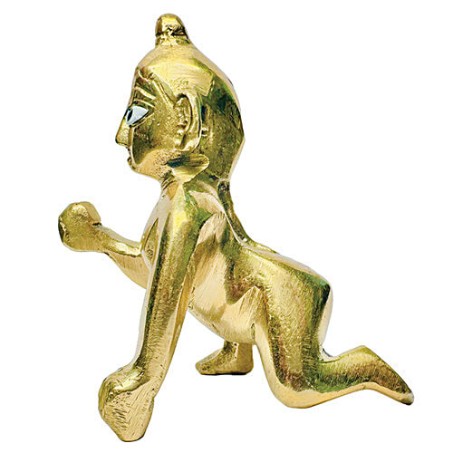 Mangal Bhavan Laddu Gopal Brass Idol Janmashtami - 5 x 3.5 x 5.5 cm, 1 pc  