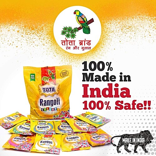 Tota Rangoli Colour Powder - Assorted Colours, 10 pcs  