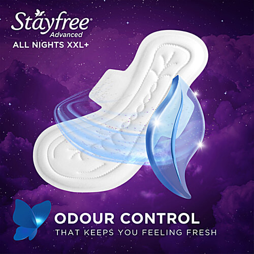 STAYFREE All Nights Soft Touch Advanced Thick Sanitary Napkins XXL+, 16 pcs  