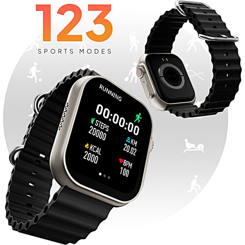 Fire-Boltt Supernova 4.52 Cm AMOLED 368 x 448 Pixel - High Resolution, BT Calling & 123 Sports Modes Smartwatch, BSW083, Gold Black, 1 pc  