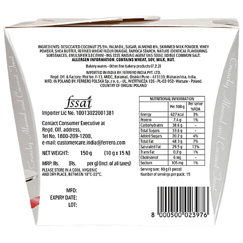 Confetteria Raffaello Gift Pack, 150 g (15 N x 10 g) Crisp Coconut-covered Wafer Truffle