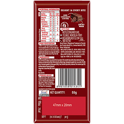 Nestle KitKat Delights Dark Coated Wafer, 50 g  