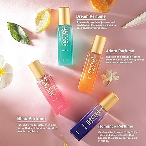 Secret Temptation Premium Perfume For Women - Long Lasting Luxury Perfume Set, Birthday Perfume Gift Set For Her, Anniversary Gift For Wife, 80 ml (4 N x 20 ml each)