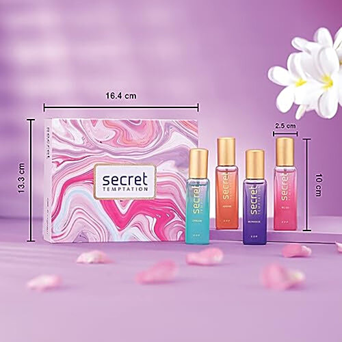 Secret Temptation Premium Perfume For Women - Long Lasting Luxury Perfume Set, Birthday Perfume Gift Set For Her, Anniversary Gift For Wife, 80 ml (4 N x 20 ml each)