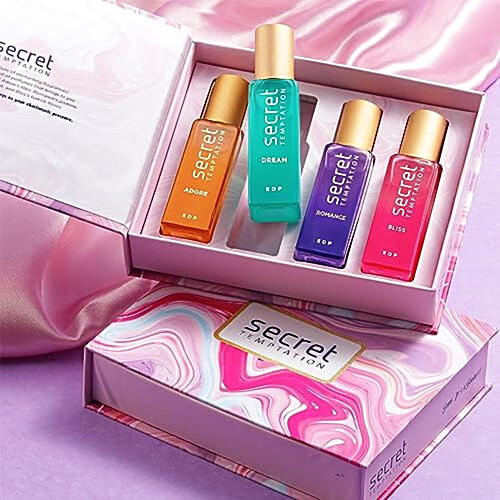 Secret Temptation Premium Perfume For Women - Long Lasting Luxury Perfume Set, Birthday Perfume Gift Set For Her, Anniversary Gift For Wife, 80 ml (4 N x 20 ml each)
