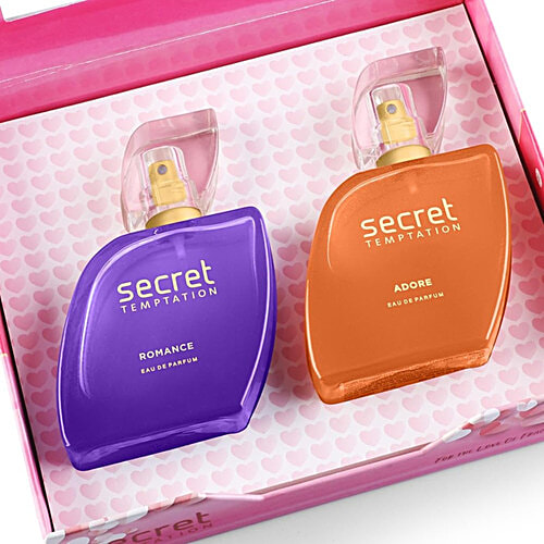 Secret Temptation Fragrance Gift Hamper With Romance & Adore Long-lasting Perfume For Women, 100 ml (2 N x 50 ml each) 