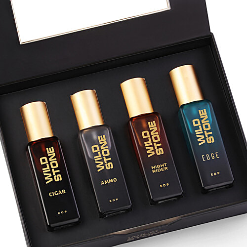 Wild Stone Cigar, Ammo, Night Rider & Edge Perfume Combo For Men, Long Lasting Smell, 80 ml (4 N X 20 ml each) 