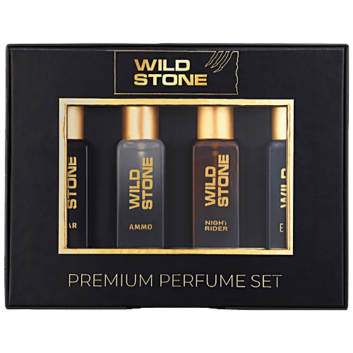 Wild Stone Cigar, Ammo, Night Rider & Edge Perfume Combo For Men, Long Lasting Smell, 80 ml (4 N X 20 ml each) 