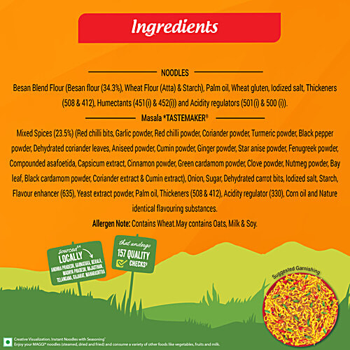 Maggi Nutri-licious Chatpata Besan Noodles, 298 g Rich in Protein & Fibre, Instant Noodles With Seasoning