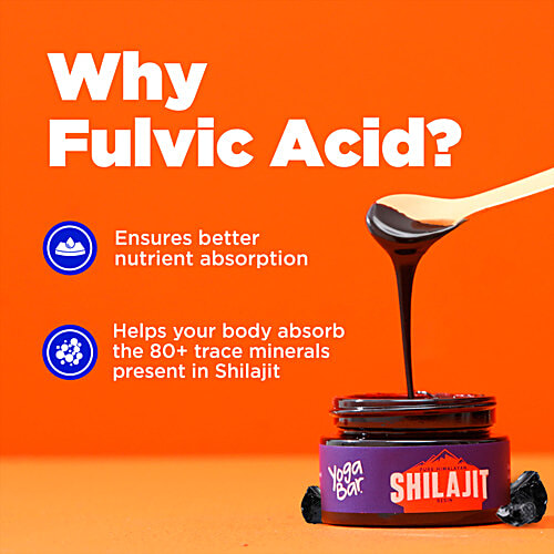 Yoga Bar Himalayan Shilajit Resin, 20 g Carton Himalayan Shilajit, 80+ Trace Minerals, 75% Fulvic Acid